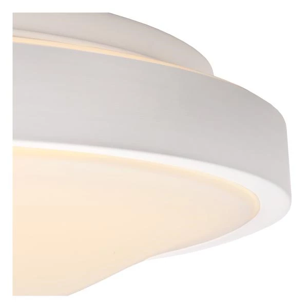 Lucide DASHER - Plafonnier Salle de bains - Ø 34,8 cm - LED - 1x18W 2700K - IP44- Détecteur De Mouvement & Jour/Nuit - Blanc - détail 2